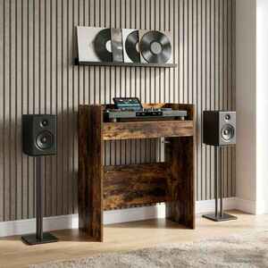 Imagine vidaXL Masă DJ Stejar fumuriu 82 x 45 x 102 cm Lemn prelucrat