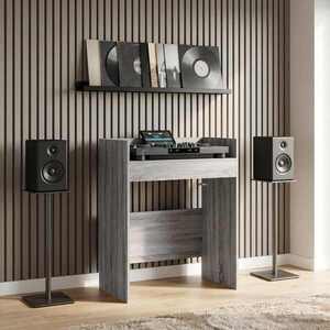 Imagine vidaXL Masă DJ Sonoma gri 82 x 45 x 102 cm Lemn prelucrat