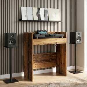 Imagine vidaXL Masă DJ Lemn de stejar 82 x 45 x 102 cm Lemn prelucrat