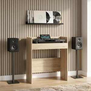 Imagine vidaXL Masă DJ Stejar Sonoma 62 x 45 x 102 cm Lemn prelucrat