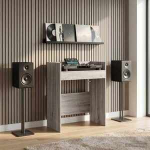 Imagine vidaXL Masă DJ Sonoma gri 62 x 45 x 102 cm Lemn prelucrat