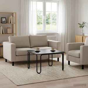 Imagine vidaXL Masă de cafea Negru 100 x 100 x 45 cm Lemn prelucrat