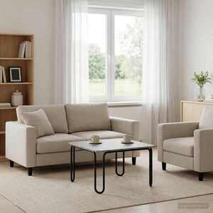 Imagine vidaXL Masă de cafea Gri Beton 100 x 100 x 45 cm Lemn prelucrat