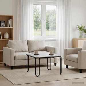 Imagine vidaXL Masă de cafea Sonoma gri 100 x 100 x 45 cm Lemn prelucrat