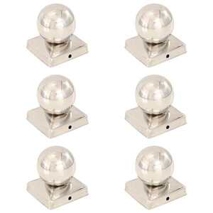 Imagine vidaXL Capace stâlpi tip glob, 6 buc., 101x101 mm, oțel inoxidabil
