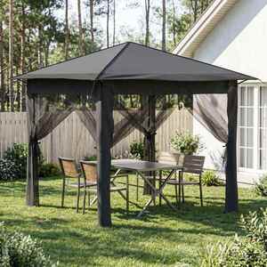 Imagine vidaXL Gazebo cu 4 Pereți Laterali 2, 6 x 2, 6 m Gri deschis și antracit