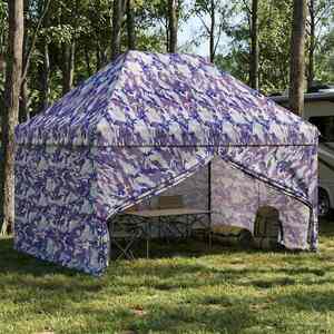 Imagine vidaXL Gară pop-up cu 4 perete laterale 2, 95 x 4, 1 m Camuflaj albastru