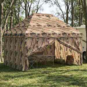 Imagine vidaXL Gară pop-up cu 4 perete laterale 3 x 4, 5 m Camuflaj pădure