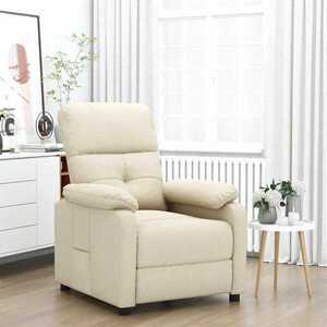 Imagine vidaXL Fotoliu rabatabil, crem, material textil