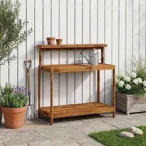 Imagine vidaXL Bancă de Ghivece pentru Exterior 111, 5 x 48, 5 x 107 cm natural