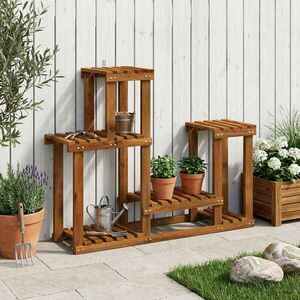 Imagine vidaXL Suport pentru plante natural 90 x 25 x 73 cm