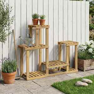 Imagine vidaXL Suport pentru plante Alb 90 x 25 x 73 cm Lemn Solid de Acacia