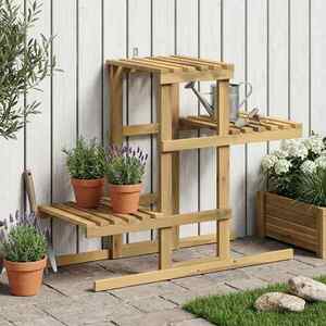 Imagine vidaXL Suport pentru plante Alb 82 x 36 x 60 cm Lemn Solid de Acacia
