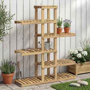 Imagine vidaXL Suport pentru plante Alb 93 x 25 x 114, 5 cm