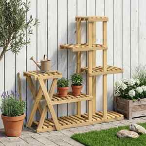 Imagine vidaXL Suport pentru plante Alb 95 x 25 x 101, 5 cm