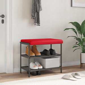 Imagine vidaXL Perna pentru bancă Piele artificială Roșu Adâncime 35 cm