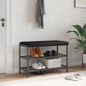 Imagine vidaXL Perna pentru bancă Piele artificială Negru Adâncime 35 cm