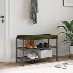 Imagine vidaXL Perna pentru bancă Catifea pufoasă Verde Adâncime 35 cm