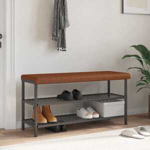 Imagine vidaXL Perna pentru bancă Piele artificială Maro Adâncime 35 cm