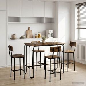 Imagine vidaXL Masă de dining 100 x 50 x 75 cm Lemn prelucrat Stejar fumuriu