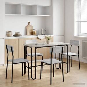 Imagine vidaXL Masă de dining 100 x 50 x 75 cm Lemn prelucrat Gri Beton