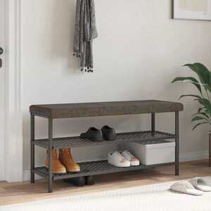Imagine vidaXL Perna pentru bancă Material din microfibră Gri închis