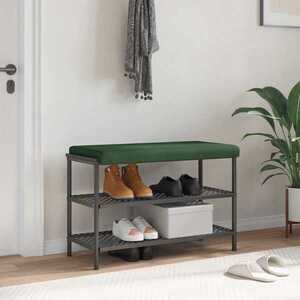 Imagine vidaXL Perna pentru bancă cord Verde închis Adâncime 35 cm