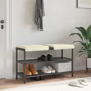 Imagine vidaXL Perna pentru bancă 2 buc. Catifea Texturată Crem Adâncime 35 cm