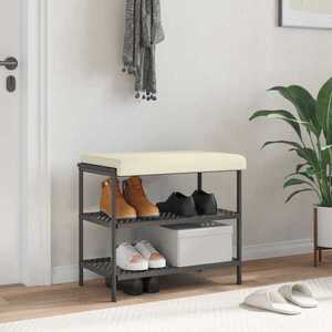 Imagine vidaXL Perna pentru bancă Catifea Texturată Crem Adâncime 35 cm