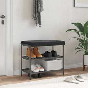 Imagine vidaXL Perna pentru bancă Catifea Texturată Negru Adâncime 35 cm