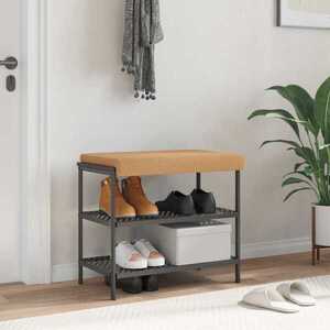 Imagine vidaXL Perna pentru bancă Țesătura Sherpa Bej Adâncime 35 cm