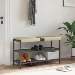 Imagine vidaXL Perna pentru bancă 2 buc. Piele artificială Crem Adâncime 35 cm