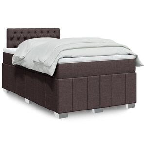 Imagine vidaXL Pat box spring cu saltea, maro închis, 120x190 cm, textil