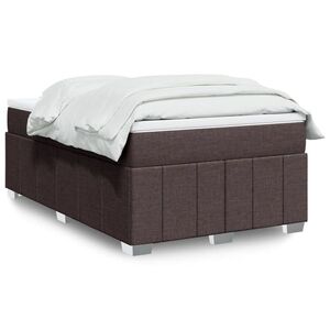 Imagine vidaXL Pat box spring cu saltea, maro închis, 120x190 cm, textil