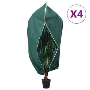 Imagine vidaXL Protecție de fleece plante cu fermoar 4 buc 70 g/m² 3, 93x3, 5 m