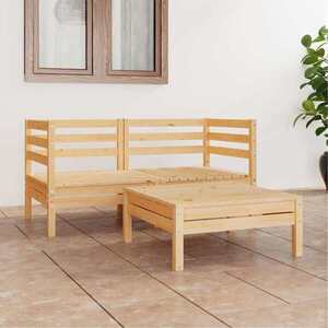 Imagine vidaXL Set mobilier de grădină, 3 piese, lemn masiv de pin