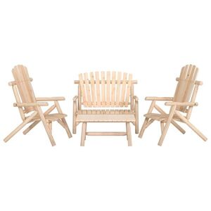 Imagine vidaXL Set mobilier de grădină, 4 piese, lemn masiv de molid
