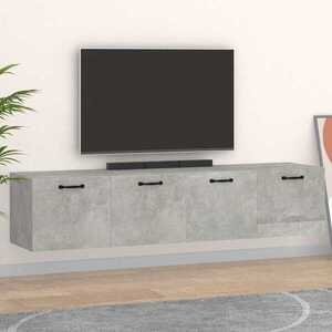 Imagine vidaXL Dulapuri TV de perete 2 buc. gri beton 60x36, 5x35 cm lemn