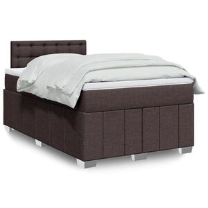 Imagine vidaXL Pat box spring cu saltea, maro închis, 120x190 cm, textil