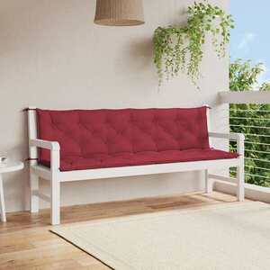 Imagine vidaXL Pernă bancă de grădină roșu vin 200x(50+50)x7cm material oxford