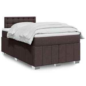 Imagine vidaXL Pat box spring cu saltea, maro închis, 120x190 cm, textil