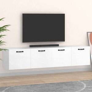 Imagine vidaXL Dulapuri TV de perete, 2 buc., alb, 60x36, 5x35 cm lemn compozit