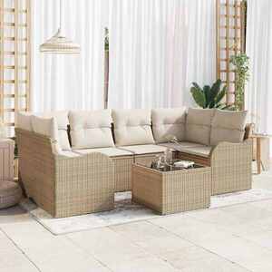 Imagine vidaXL Set de canapele pentru grădină Bej 55 x 55 x 37 cm poliratan