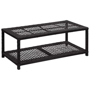 Imagine vidaXL Banchetă pantofar, negru, 80 x 40 x 30 cm, poliratan