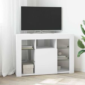 Imagine vidaXL Șifonier LED pentru TV colțar 100x40x68cm Alb Lemn prelucrat