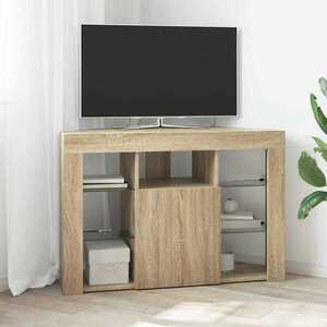 Imagine vidaXL Șifonier LED pentru TV colțar 100x40x68cm Stejar Sonoma