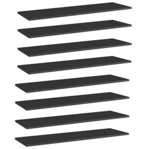 Imagine vidaXL Plăci bibliotecă 8 buc. negru extralucios 100 x 30 x 1, 5 cm PAL