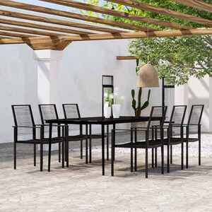 Imagine vidaXL Set de mobilier pentru grădină, 7 piese, negru