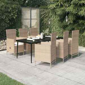 Imagine vidaXL Set de mobilier pentru grădină cu perne, 7 piese, bej