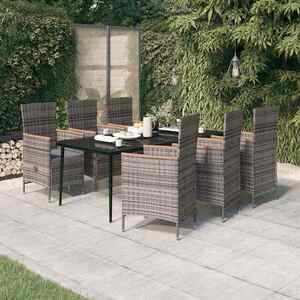 Imagine vidaXL Set mobilier pentru grădină cu perne, 7 piese, gri